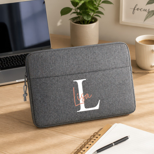 Personalised grey laptop - grey,